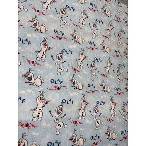 Disney Frozen Olaf Toss Print Cotton Fabric 1/2 yard x 43" Light Blue Kids Craft